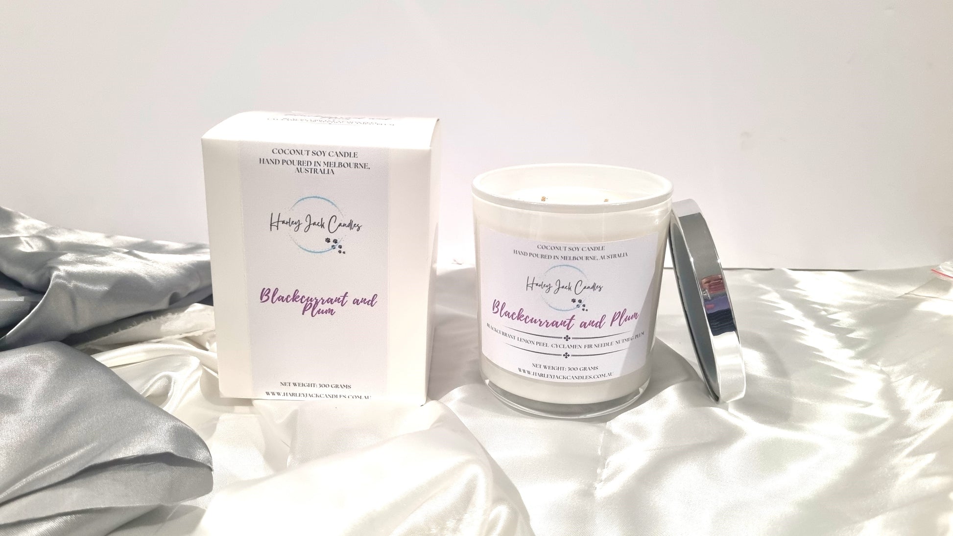 Blackcurrant and Plum Coconut Soy Candle with Box