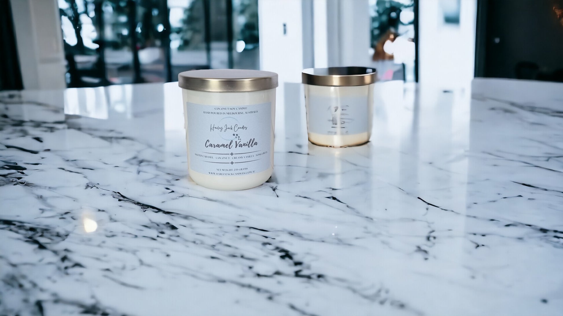 Large Caramel Vanilla Coconut Soy Candle
