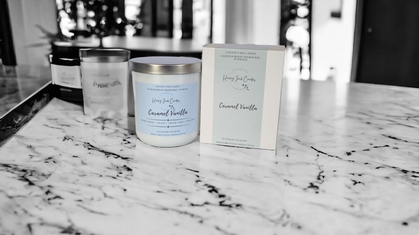 Large Caramel Vanilla Coconut Soy Candle with Box