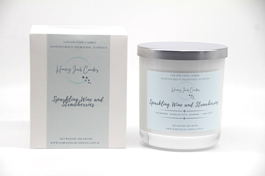Sparkling Wine and Strawberries Coconut Soy Candle