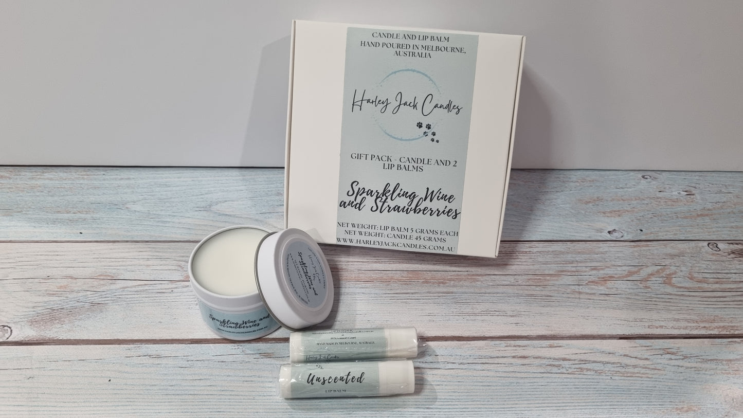 Gift Pack - Sample Candle plus 2 Lip Balms - Original Scented Candle