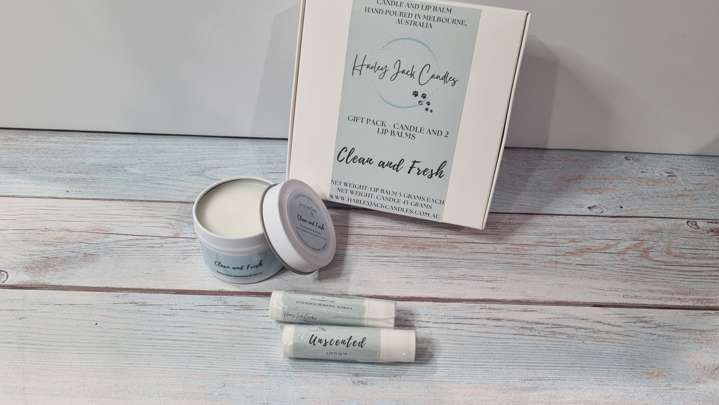 Gift Pack - Sample Candle plus 2 Lip Balms - Original Scented Candle