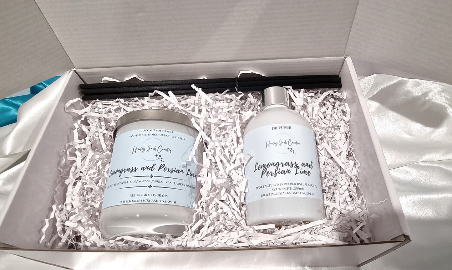 Gift Box - Large Candle and 200ml Diffuser