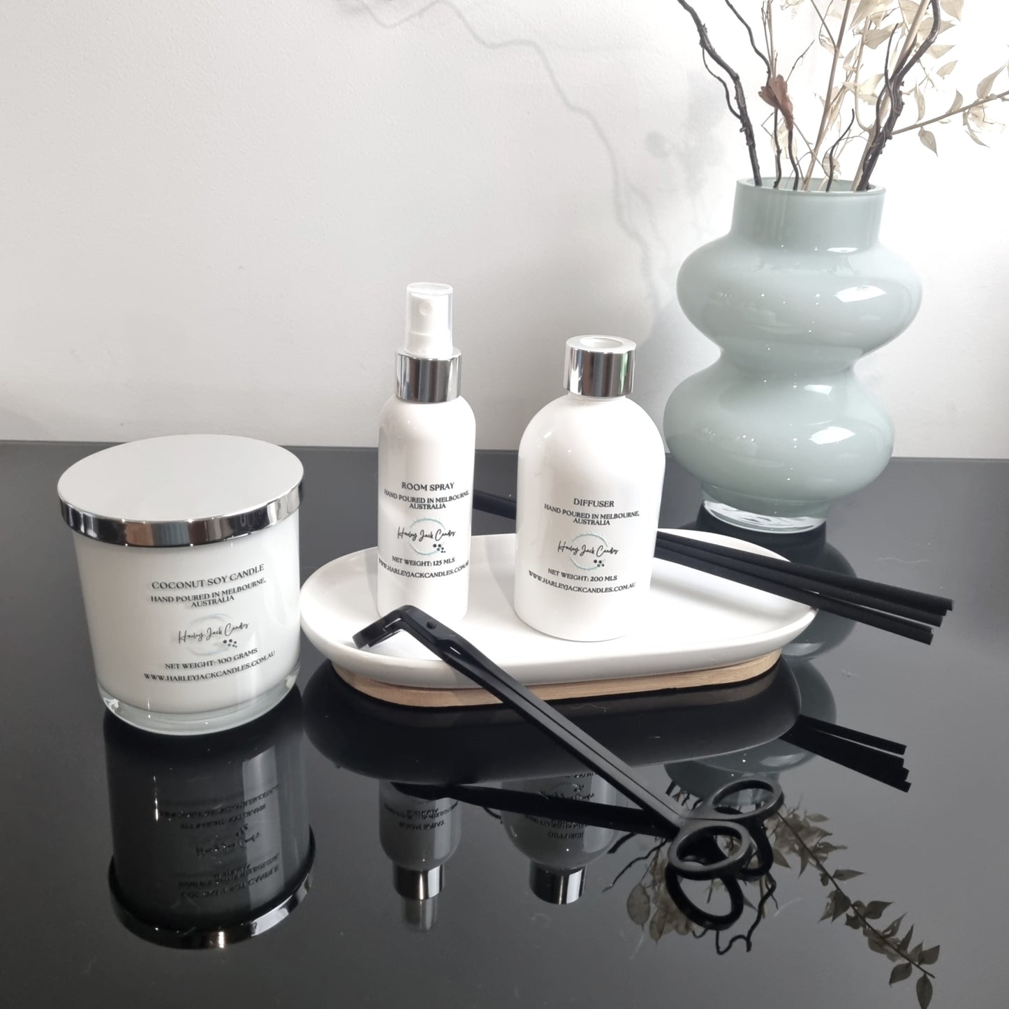 Bundle 2 - Candle, Diffuser, Room Spray and Wick Trimmer - Perfume Type Fragrances